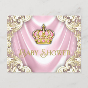 Pink and Gold Princess Baby Shower Invitation
