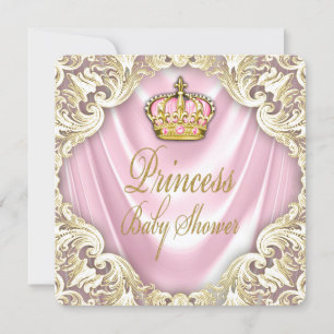 Pink and Gold Princess Baby Shower Invitation