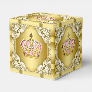 Pink and Gold Princess Crown Favour Box