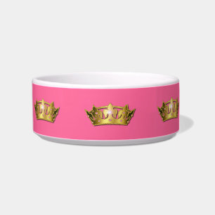 Pink and Gold Princess Crown Pet Dish