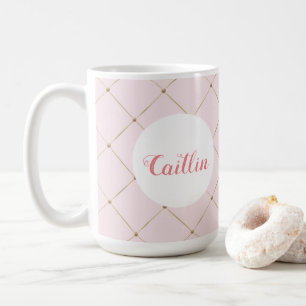 Pink and Gold Princess Name Mugs