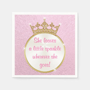 Pink and Gold Princess Party Napkins