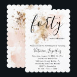 Pink And Gold Script Feminine Woman 40th Birthday  Invitation<br><div class="desc">Pink And Gold Script Feminine Woman 40th Birthday Invitation</div>