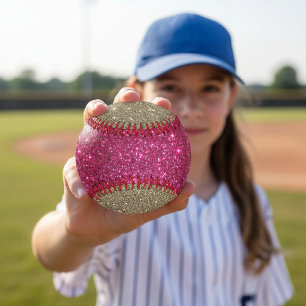 Pink and Gold Sparkle Girl's Baseball