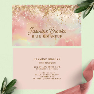 Pink and Gold Sparkle Professional  Business Card