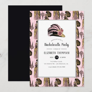 Pink and Gold Steampunk Bachelorette Party Invitation