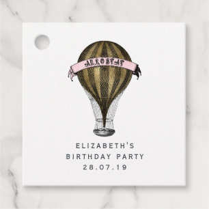 Pink and Gold Steampunk Favour Tags