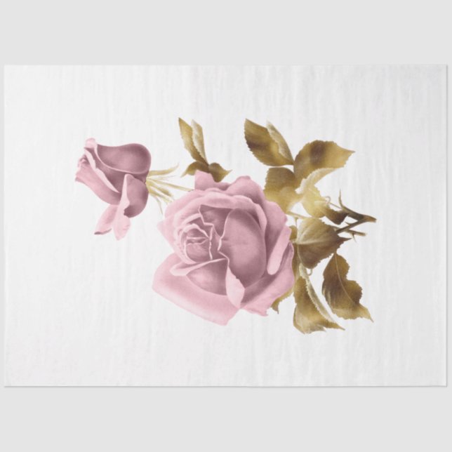 Pink and Gold Steampunk Series Design 10 Tissue Paper (Front)