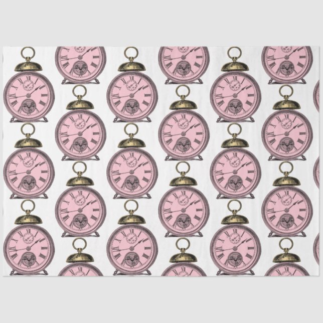 Pink and Gold Steampunk Series Design 34 Tissue Paper (Front)