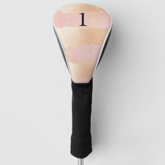 Pink and Gold Striped Driver Cover