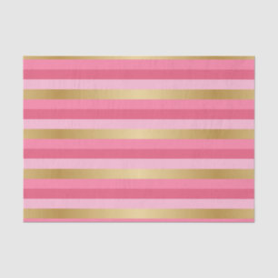 Pink and Gold Stripes Tissue Paper