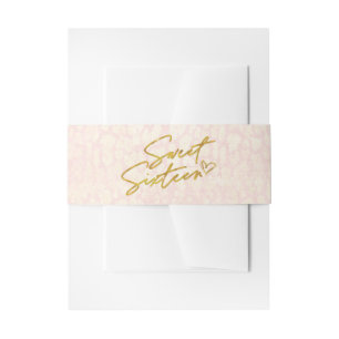 Pink and Gold Sweet 16 Party Invitation Belly Band