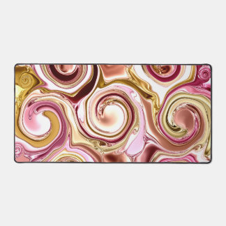 Pink and Gold Swirls and Twirls  Desk Mat