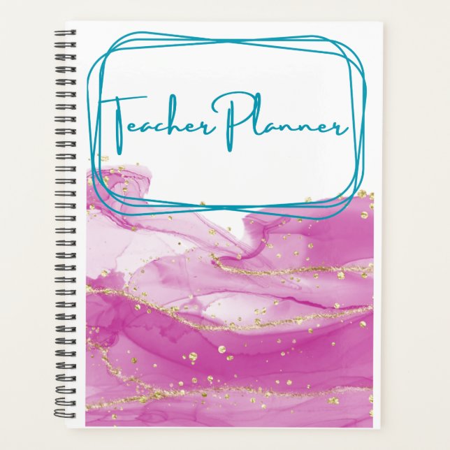 Pink and Gold Teacher Binder Planner (Front)