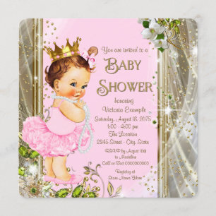 Pink and Gold Tutu Baby Shower Invitation