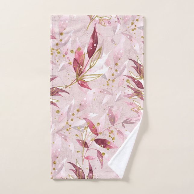 Pink and Gold Vines on Blush Hand Towel (Hand Towel)