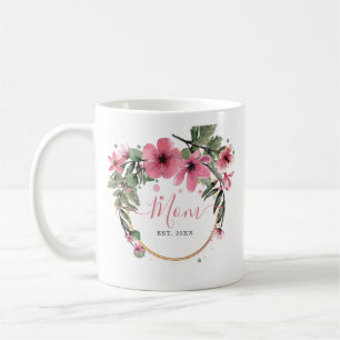 Pink and gold watercolor baby shower coffee mug