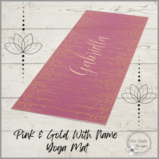 Pink and Gold with Name Yoga Mat (Creator Uploaded)