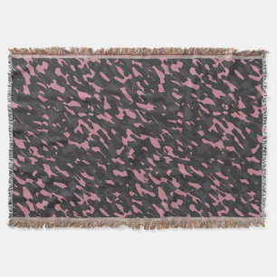 pink and gray camo abstract throw blanket
