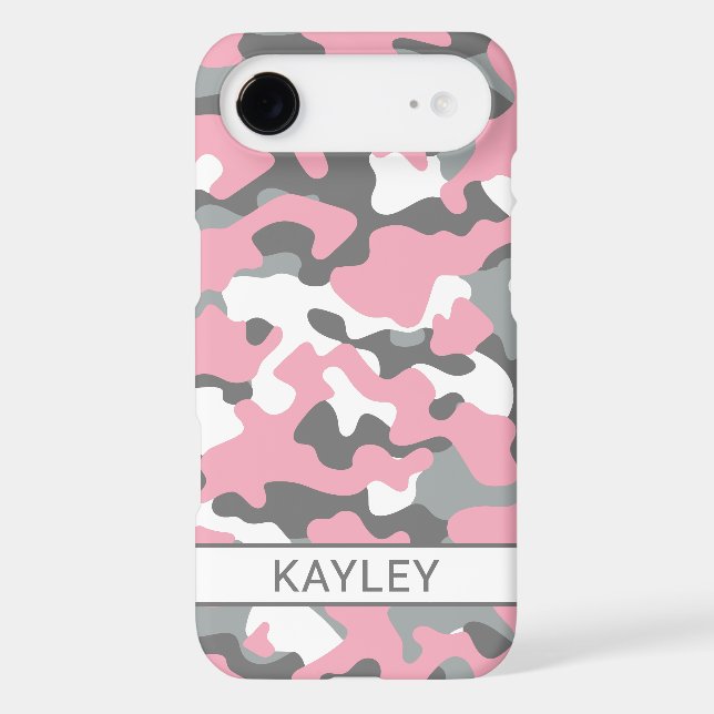 Pink and Gray Camouflage Personalized (Back)