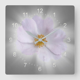 pink and gray square wall clock