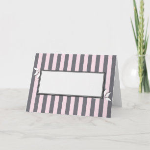 Pink and Gray Striped Card