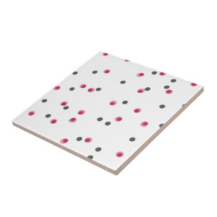 pink and gray vintage dots tile