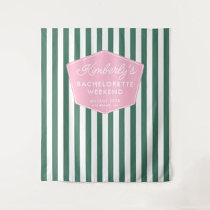 Pink And Green 1950s Vacation Photo Backdrop Tapestry