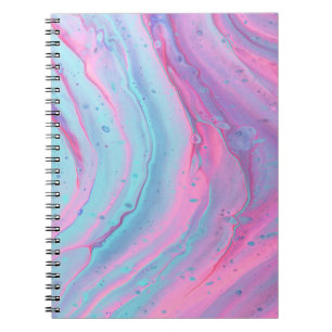 Pink and green abstract art notebook