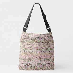 pink and Green Abstract Crossbody Bag