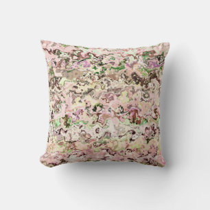 Pink and Green Abstract Cushion