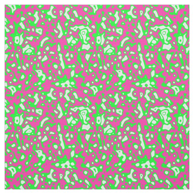 Pink and Green Abstract Pattern Fabric (Swatch)