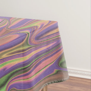 pink and green abstract shapes tablecloth