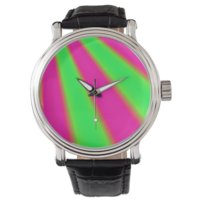 Pink and Green abstract Watch (Front)
