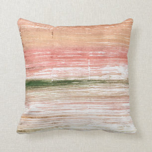 Pink and green art cushion