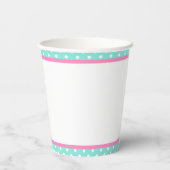 Pink and Green Baby Line Baby Shower Paper Cups (Back)