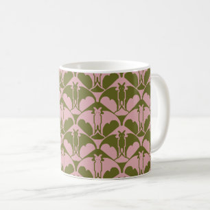 Pink and Green Batty Coffee Mug