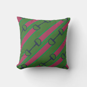 Pink and Green Bit Ribbon Pattern Cushion