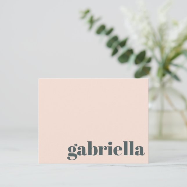 Pink and Green Bold Typography Personalised Name  Card (Standing Front)