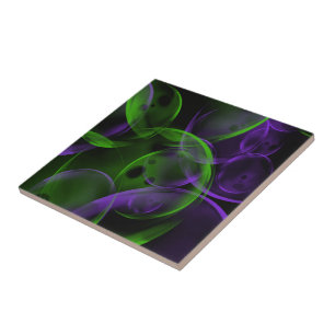 Pink and Green Bubble Ceramic Tile