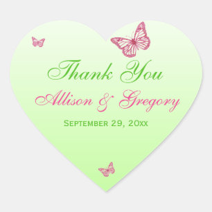 Pink and Green Butterflies Sticker