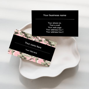 Pink and Green Camo, Camouflage, Military, Army Business Card
