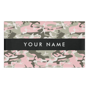 Pink and Green Camo, Camouflage, Military, Army Name Tag