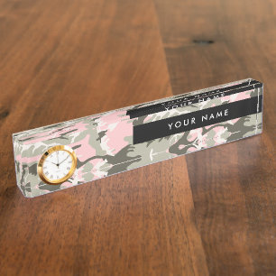 Pink and Green Camo, Camouflage, Military, Army Nameplate