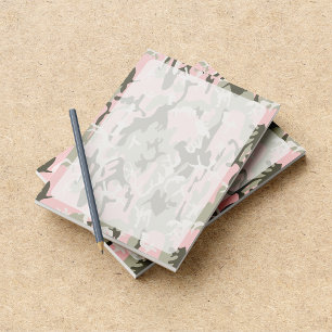 Pink and Green Camo, Camouflage, Military, Army Notepad