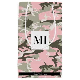 Pink and Green Camo, Camouflage, Military, Army Small Gift Bag