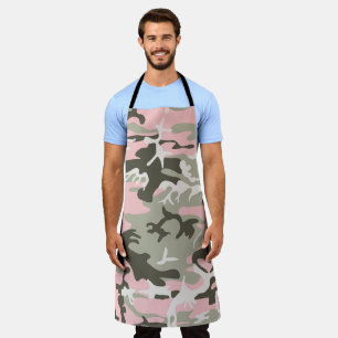 Pink and Green Camouflage, Military, Army Apron