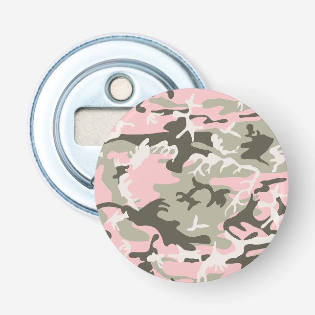 Pink and Green Camouflage, Military, Army Bottle Opener (Front)