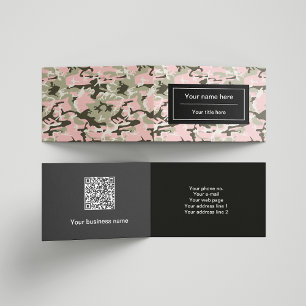 Pink and Green Camouflage, Military, Army Business Card