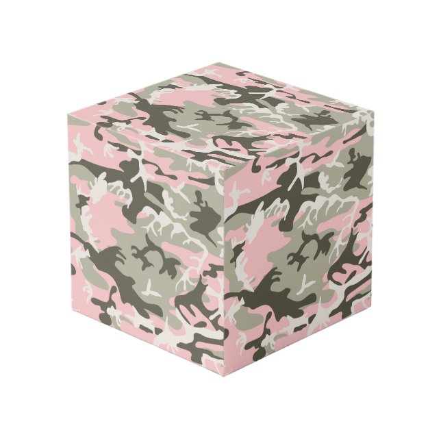 Pink and Green Camouflage, Military, Army Cube (Front Angled)
